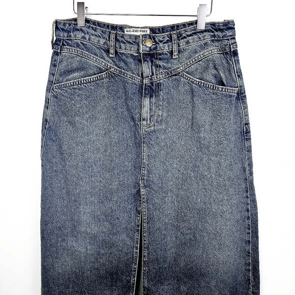 We The Free Come As You Are Denim Jean Maxi Skirt NWT - Picture 3 of 16